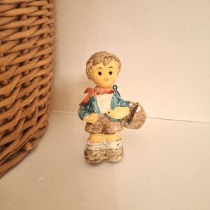 Courting /Flower Boy Handmade Paper Mache Christmas Ornament Very Good Condition